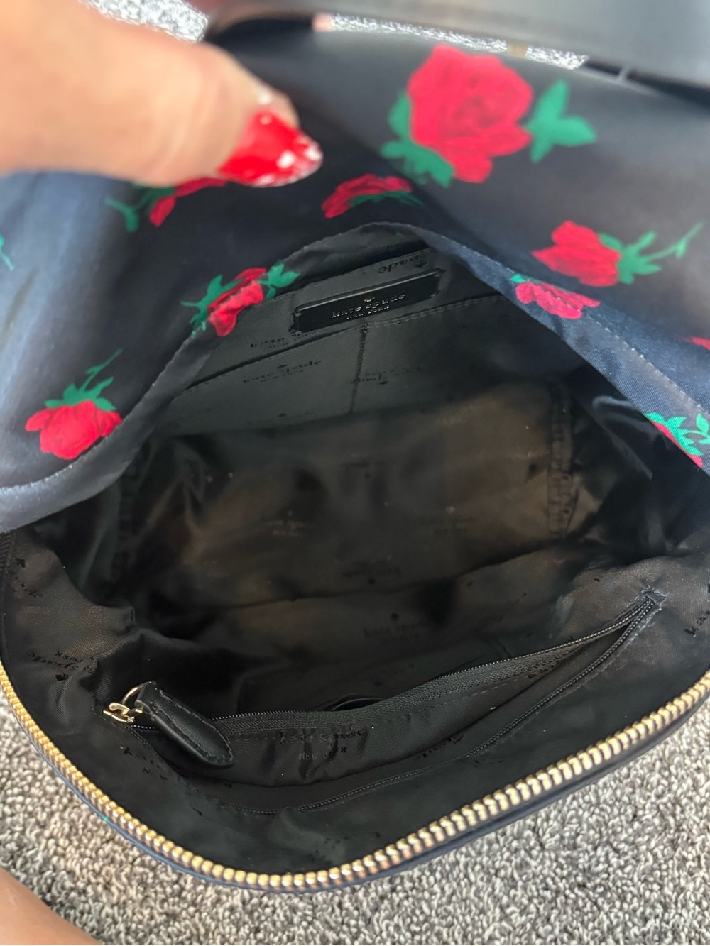 Kate Spade New York CHELSEA ROSE TOSS PRINTED MEDIUM BACKPACK - Picture 7 of 12